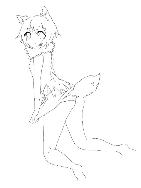 ゾロア擬人化【線画】