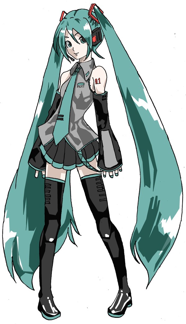 模写した初音ミクで色塗り練習