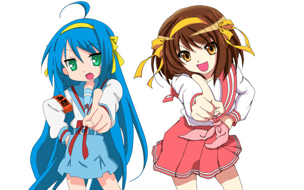 こなたとハルヒが制服チェンジ！