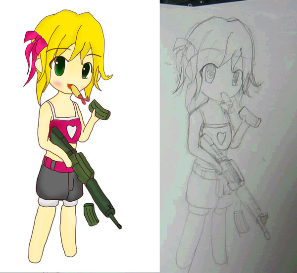 【ペーパーマン】初デジ絵【ティナ】