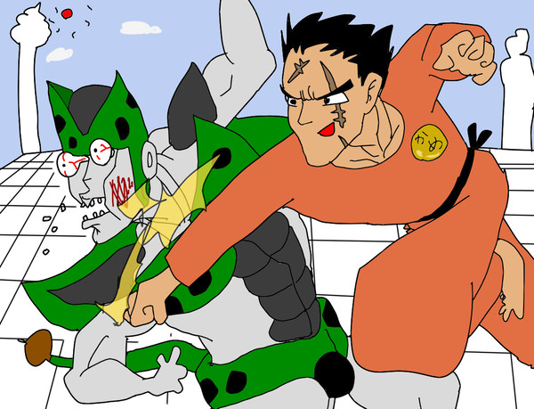 記憶だけで描こう　セルとヤムチャ