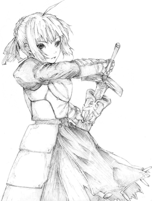 セイバー描いてみました。