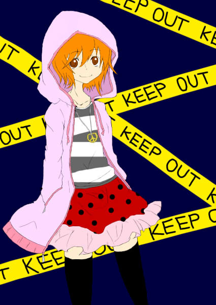 【手書きのKEEP　OUT】パーカー【塗ってみた】