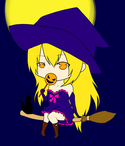 【魔女っ娘】ハロウィン【塗ってみた】