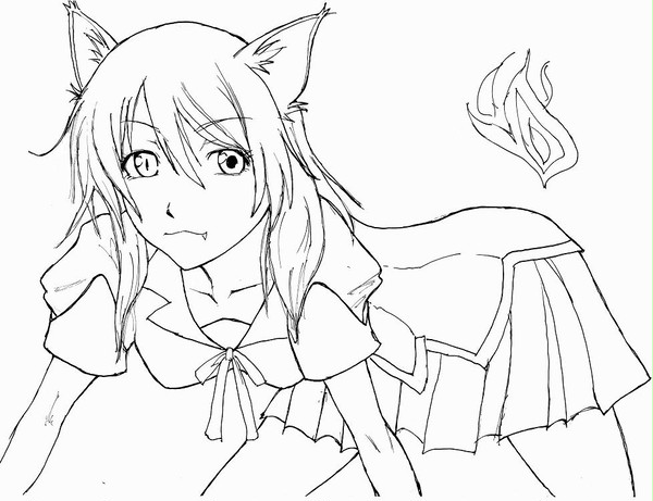羽川翼（線画）