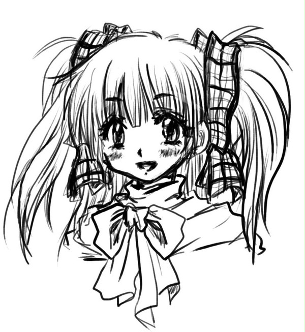 初ペンタブレットなので女の子描いた。