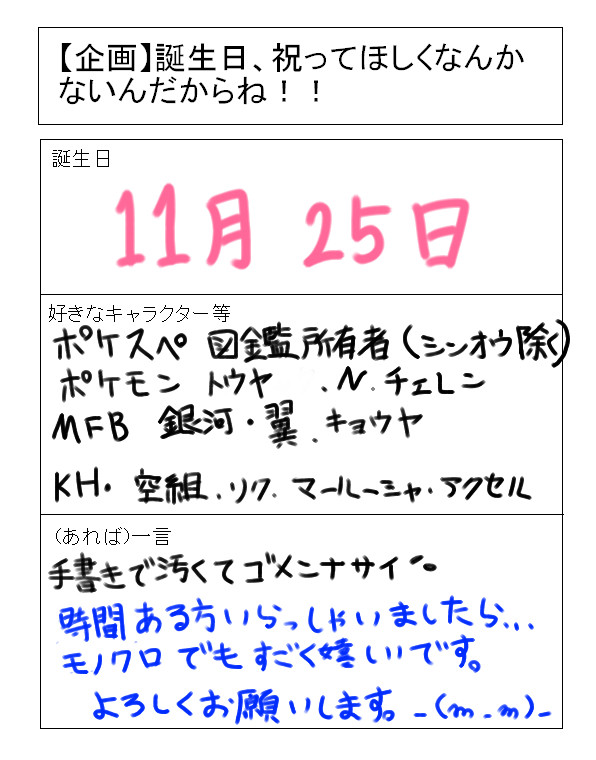 誕生日…