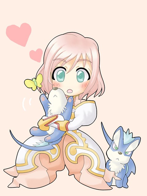 ラピードの子供をもふもふする姫君