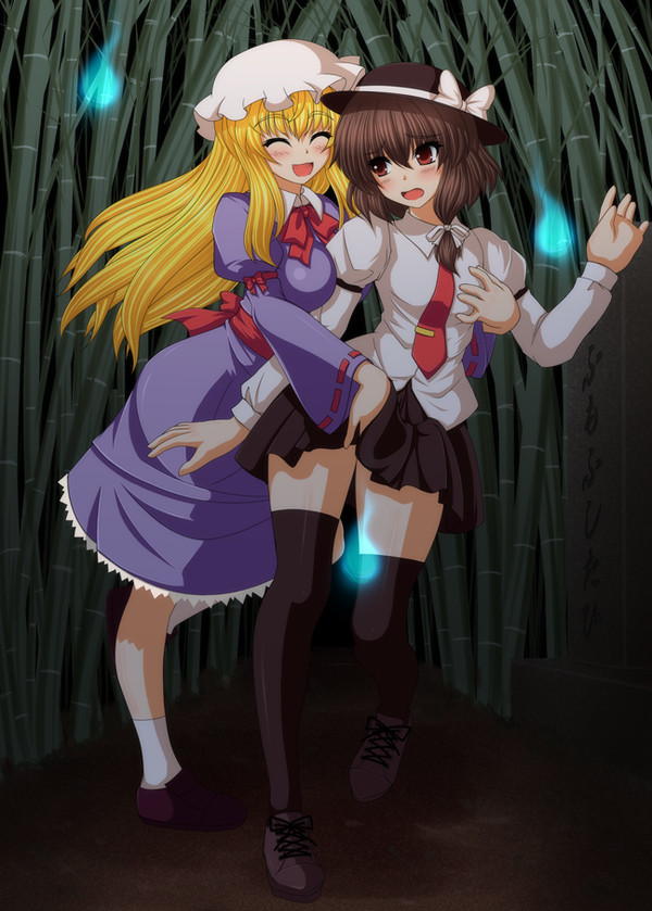 メリー「キャーこわーい!」 蓮子「ちょっ、メリーどこ触っ!?」