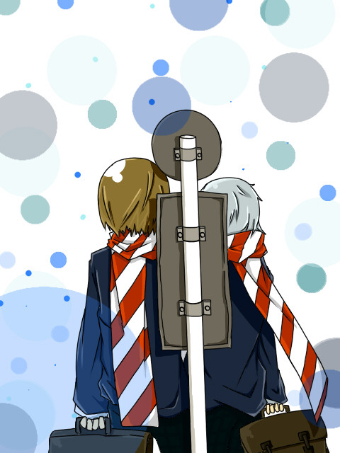 雨のバス停