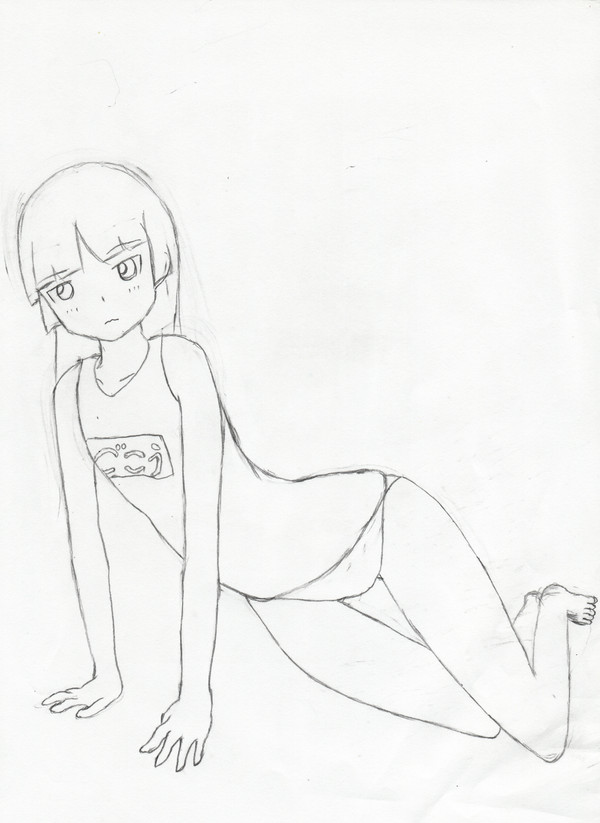 【コミトレ】スク水黒猫下書き