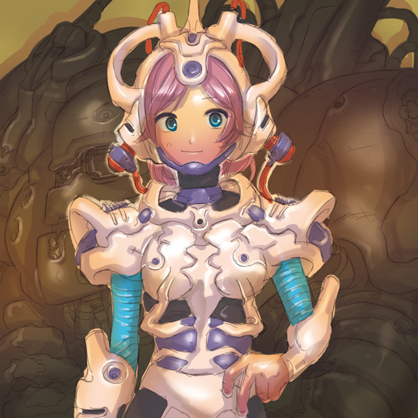メカニカルなスーツを着込む女の子