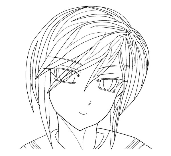 下書きから線画へ
