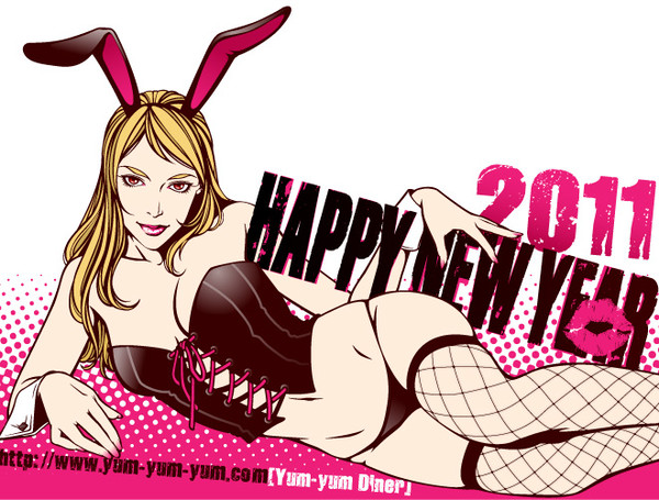 2011年賀状　バニーちゃん