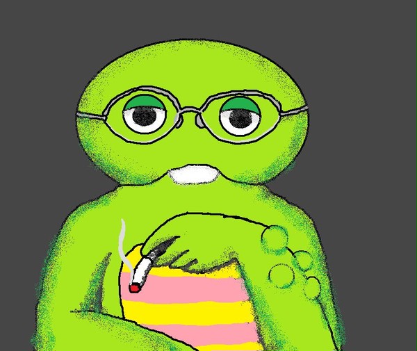 ガチャピンに頑張って影つけようとしたらカビついた
