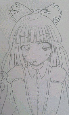 落書き妹紅(-.-)y-~