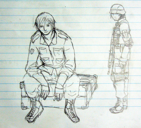 隊員さん（落書き）