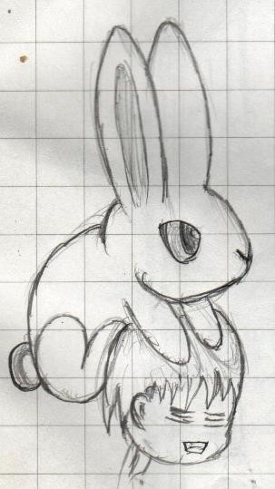 ウサギ　…と何か
