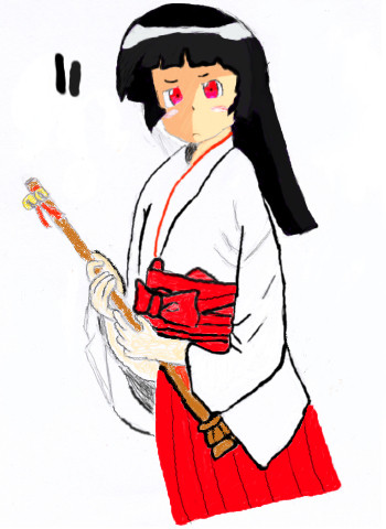 巫女黒猫　髪色修正