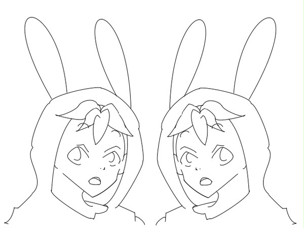 W子マル（線画）