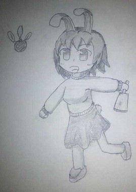 羽根突き兎