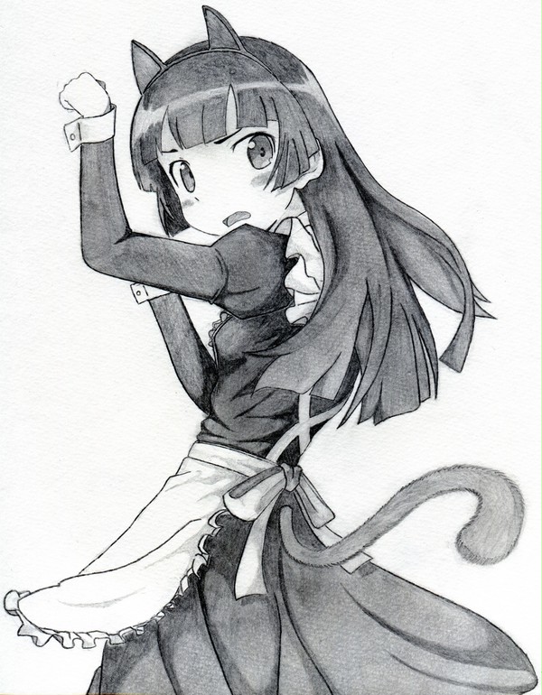練習中の黒猫さん