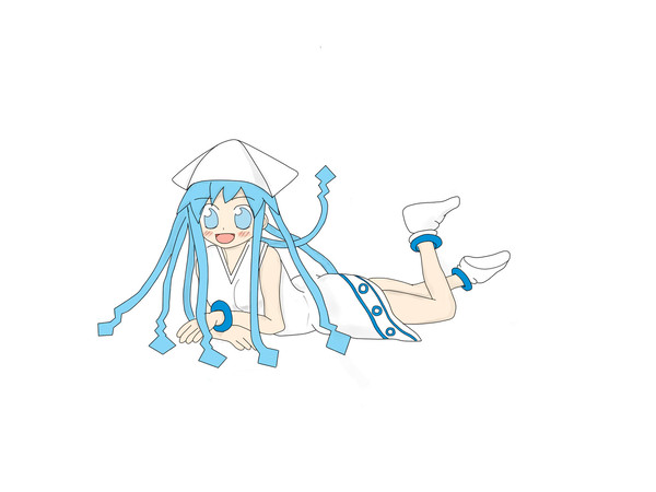 侵略 イカ娘イラスト 寝そべるポーズ