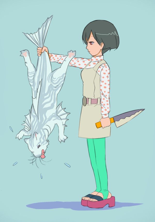 お魚加えたどら猫
