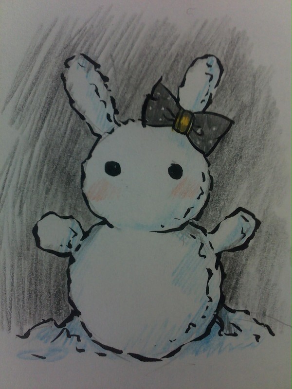 雪人 铅笔画