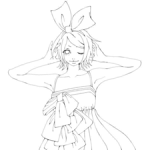 【線画】聴かせて