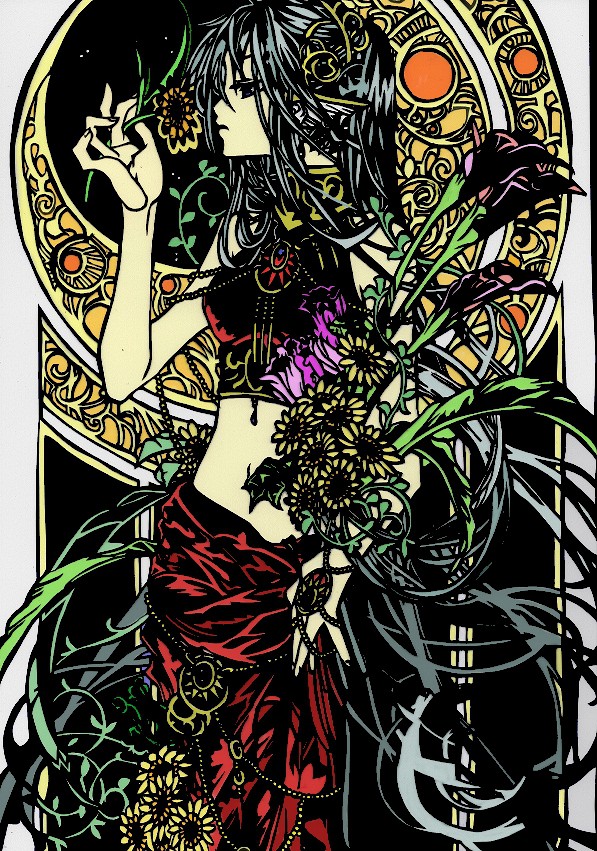 切り絵を塗ってみた２