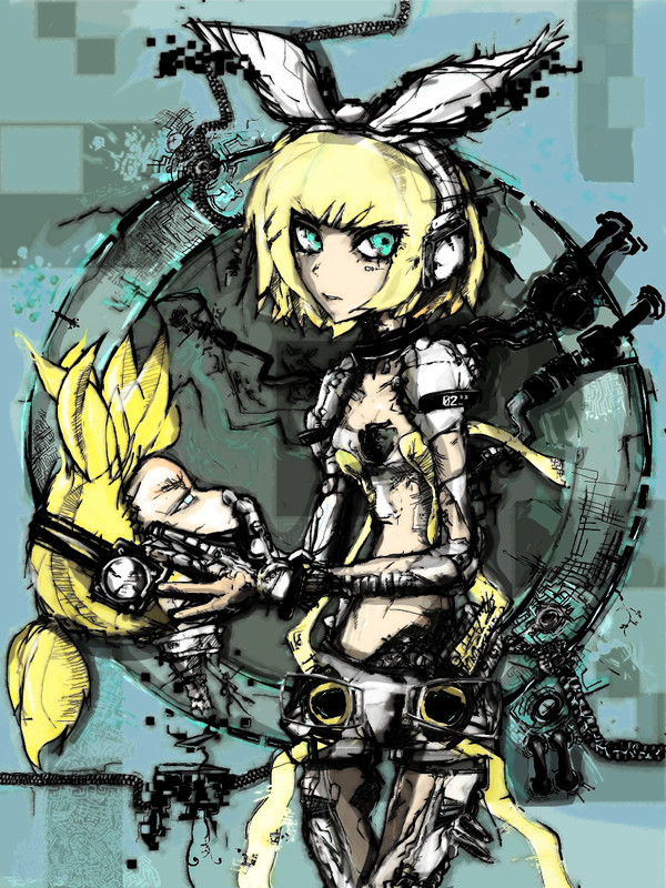 鏡音リンを描いてみた