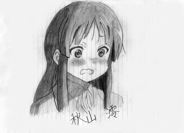 秋山　澪　　～鉛筆描き～