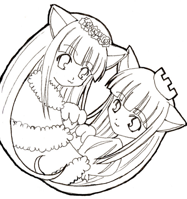 王子に捧げるにゃんにゃんにゃん【線画】