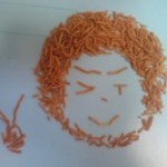 ベビースターで顔書いてみた