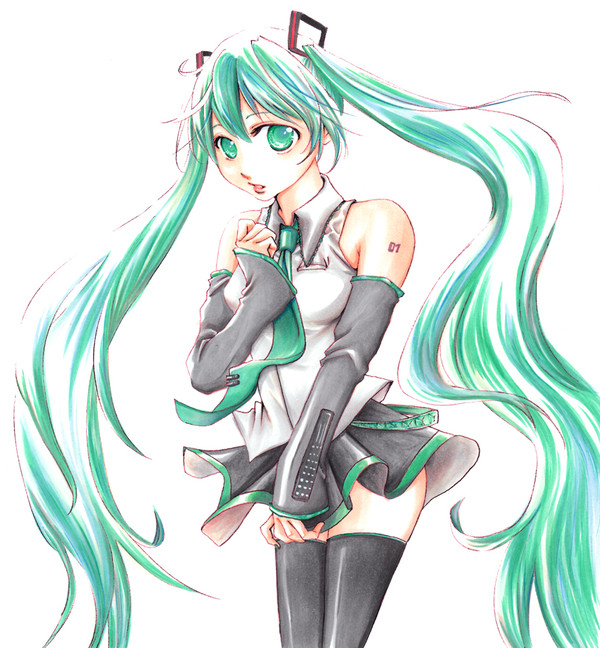 初音ミクさん【コピック塗り】