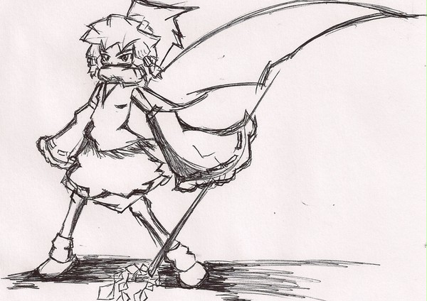 Pen and Ink Reimu Hakurei