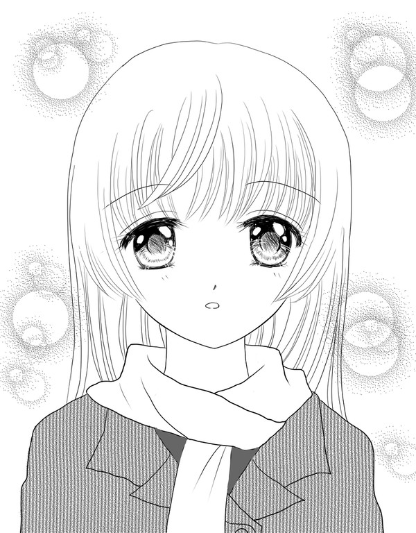 少女漫画風女の子