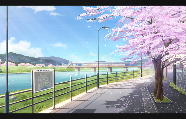 川沿い桜並木