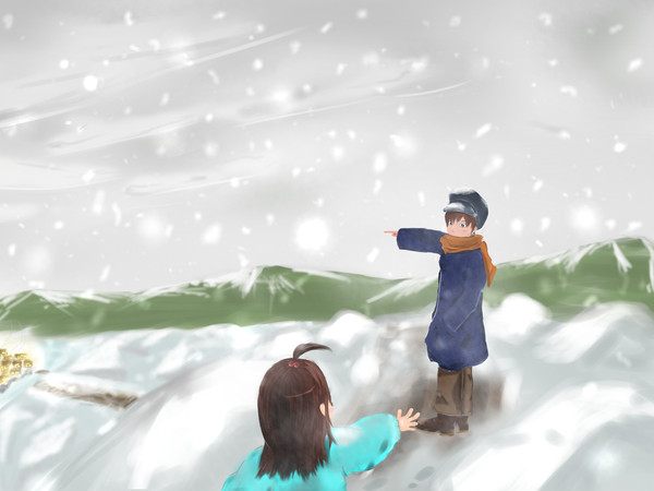 雪の日のおむかえ