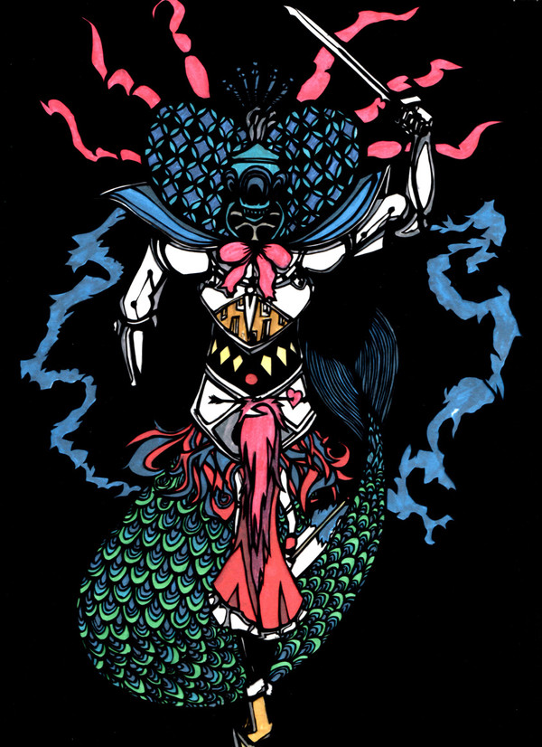 切り絵でさやかと杏子