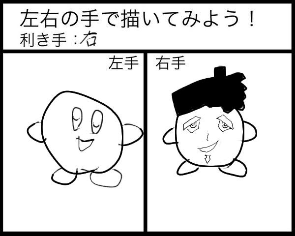 左右の手で描いてみよう