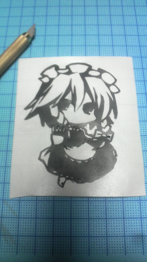咲夜さんステッカー（切り絵）