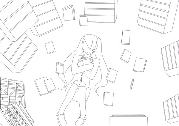 本棚の世界【描き途中】