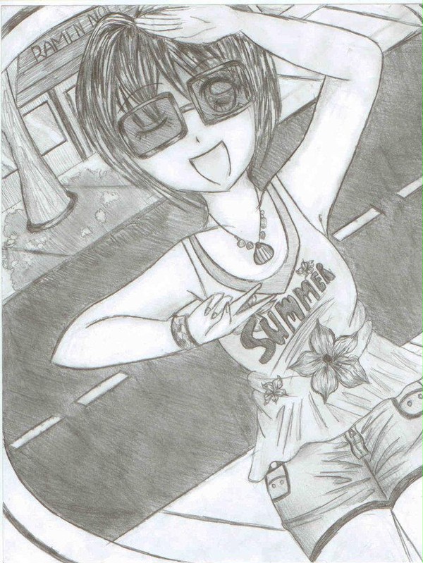Anime glasses girl
