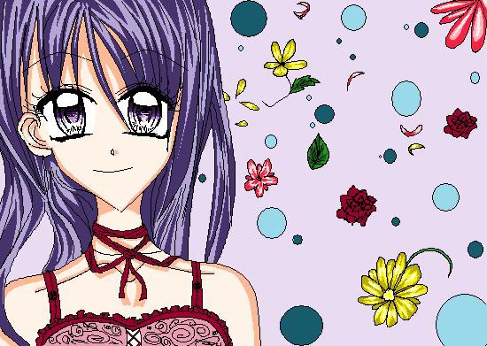 Anime girl coloured