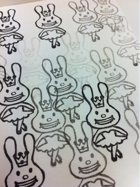 【消しゴムはんこ】ありがとウサギ