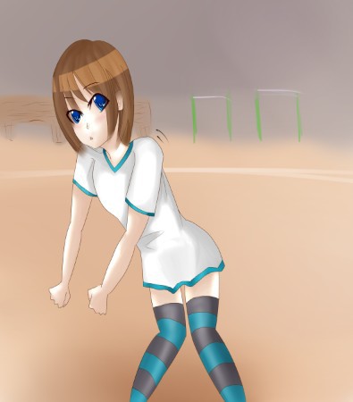校庭で変な踊りを始める少女