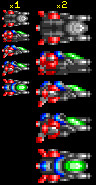 横シュー用自機ドット絵