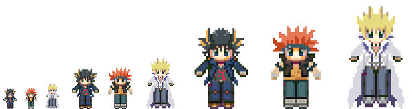 【RPGツクールXP】ドット絵　チーム5D's【正面のみ】